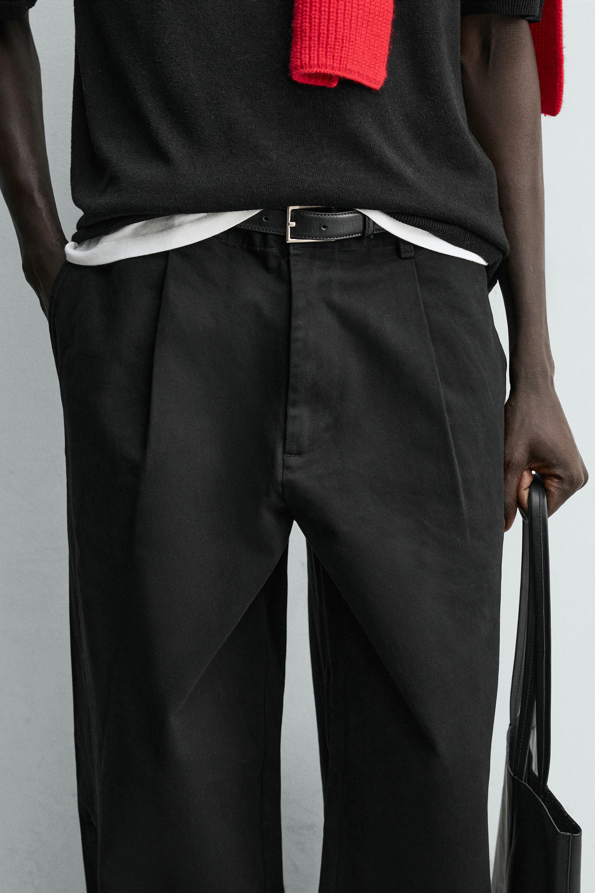RELAXED BALLOON FIT PLEATED PANTS